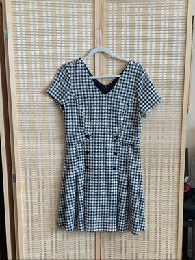 DKNY Black and White tweed knit short dress 12P